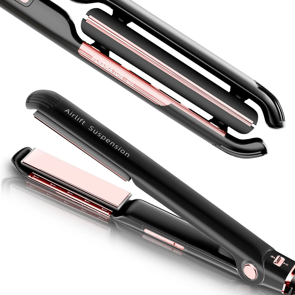 RUCHA Hair Straightener 450°F Plasma and Air Suspension Plate Flat Iron Anti-scald Smooth Frizz Hair Irons Dual Voltage